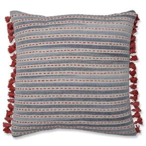 Pillow Perfect Ombre Coastal Stripe Blue/Coral 16 Inch Throw Pillow